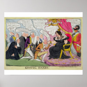 Kissing Hands, published 1827 (color litho) Poster
