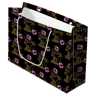Kissing Her 20's Goodbye - Pink Lips Large Gift Bag