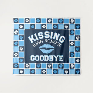 Kissing High School Goodbye Graduation Backdrop Tapestry