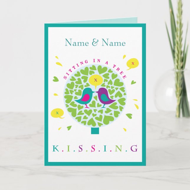 KISSING IN A TREE Card Personalised (Front)