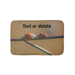 Kissing Ladybugs On A Wire Fence Personalised Bath Mat