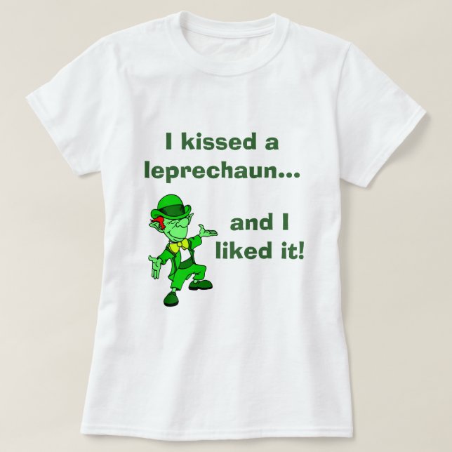 Kissing Leprechauns T-Shirt (Design Front)