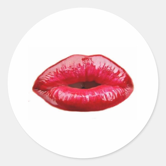 Kissing lips! classic round sticker (Front)