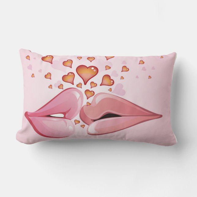 Kissing Lips Lumbar Cushion (Front)