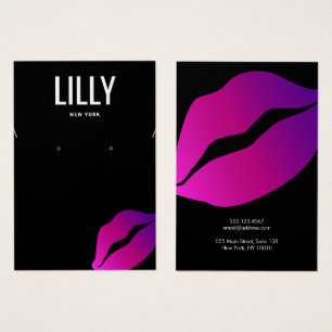 Kissing Lips Necklace  Earring Display Card