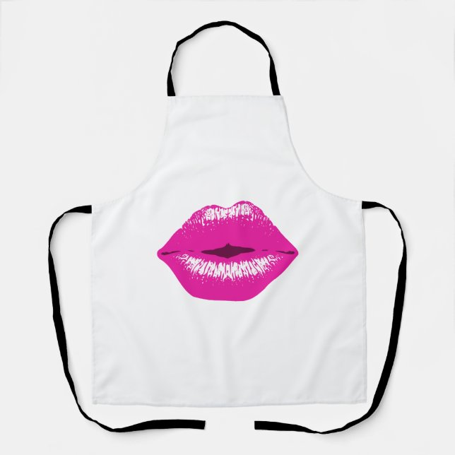 Kissing Lips Pink Apron (Front)