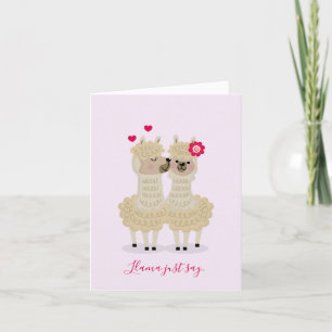 Kissing Llamas Valentine's Day Cards