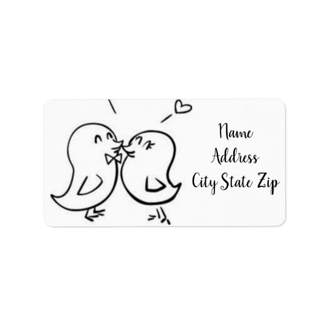 **KISSING LOVEBIRD COUPLE** ADDRESS LABLES LABEL (Front)