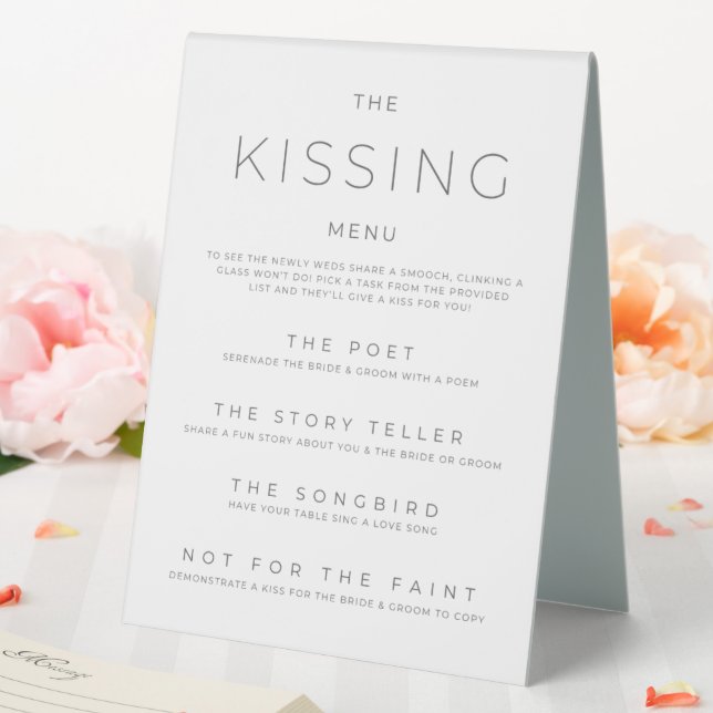 Kissing Menu Black & White Wedding Reception (In SItu (Wedding))