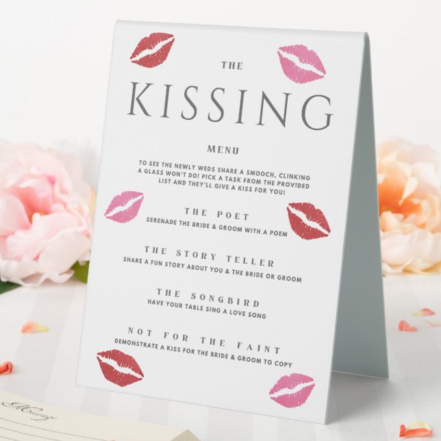 Kissing Menu Red Pink Lips Wedding Reception (In SItu (Wedding))