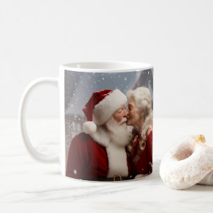 Kissing Mr and Mrs Santa Claus Coffee Mug