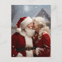 Kissing Mr and Mrs Santa Claus