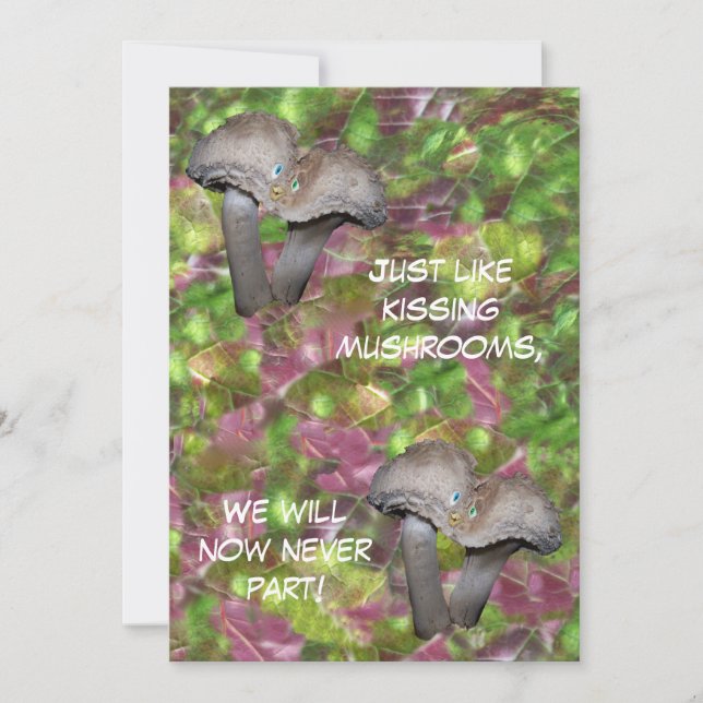 Kissing Mushrooms Invitation (Front)