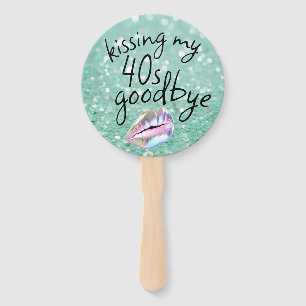 Kissing My "40s" Goodbye Personalised Hand Fan