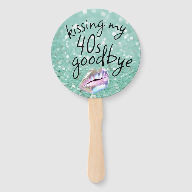 Kissing My "40s" Goodbye Personalised Hand Fan (Back)