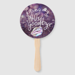 Kissing My "40s" Goodbye Personalised Hand Fan