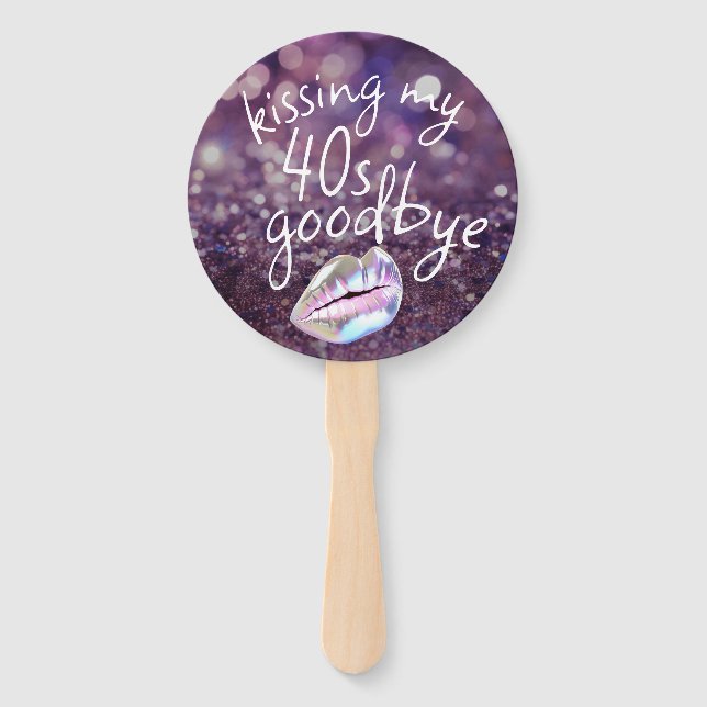 Kissing My "40s" Goodbye Personalised Hand Fan (Back)