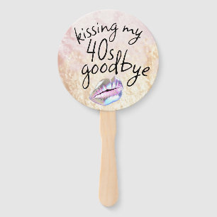 Kissing My "40s" Goodbye Personalised Hand Fan