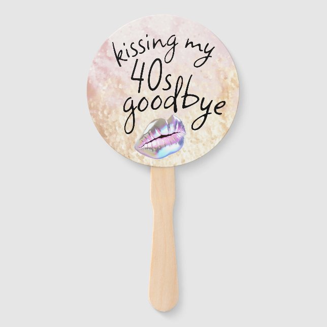 Kissing My "40s" Goodbye Personalised Hand Fan (Back)