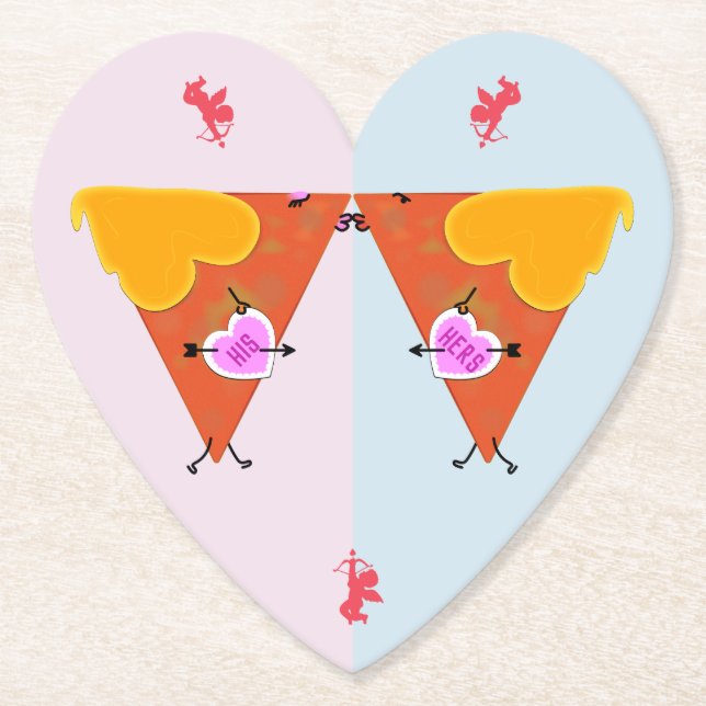 Kissing Nacho Valentine's Paper Coaster (Front)