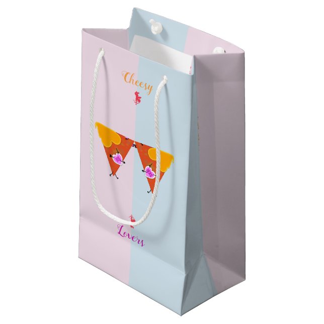 Kissing Nacho Valentines Small Gift Bag (Front Angled)
