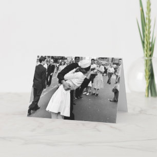 Kissing On VJ Day World War Card
