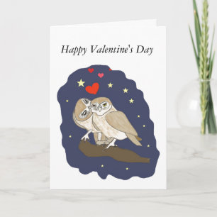 Kissing Owl Valentine's Card