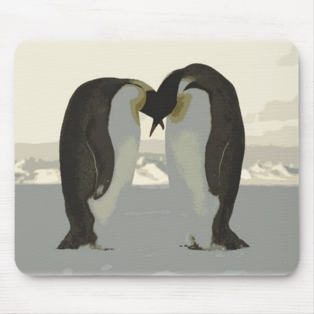 Kissing Penguins Mouse Mat (Front)