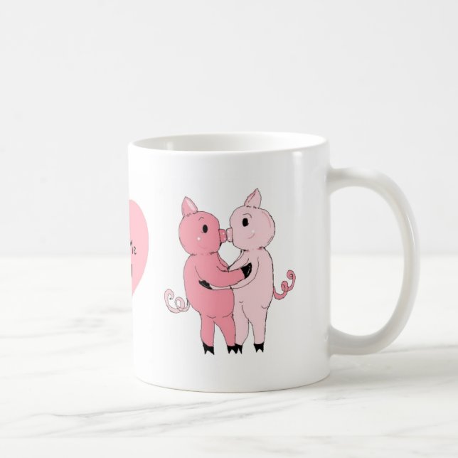 Kissing Piggys Coffee Mug (Right)
