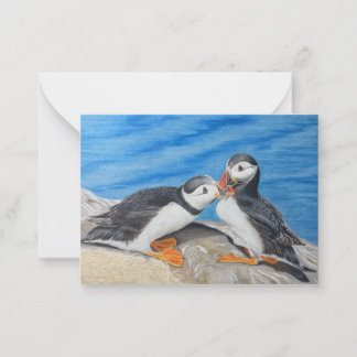 Kissing Puffins Advice Card