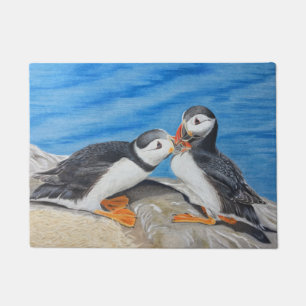Kissing Puffins Doormat