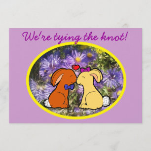 Kissing Rabbits Informal Wedding Invitation