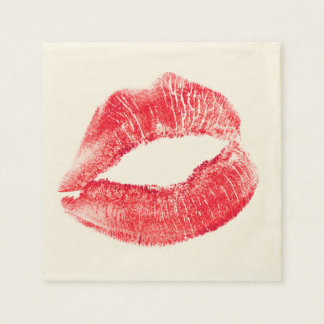 Kissing Red Lips Paper Napkin