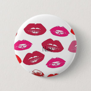 Kissing Red lips Thunder_Cove 6 Cm Round Badge