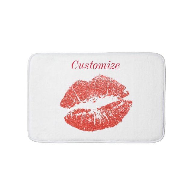 Kissing Red lips Thunder_Cove Bath Mat (Front)