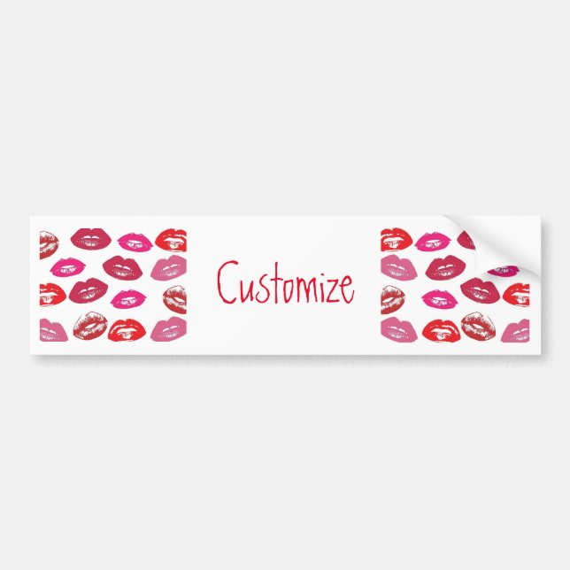 Kissing Red lips Thunder_Cove Bumper Sticker (Front)