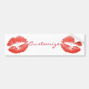 Kissing Red lips Thunder_Cove Bumper Sticker