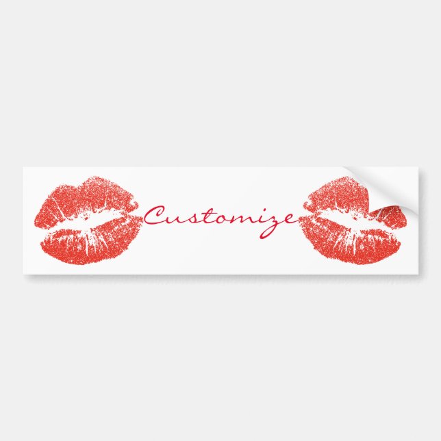 Kissing Red lips Thunder_Cove Bumper Sticker (Front)