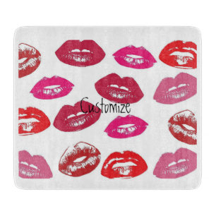 Kissing Red lips Thunder_Cove Cutting Board