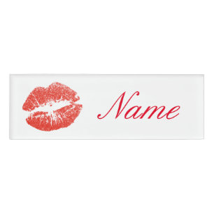 Kissing Red lips Thunder_Cove Name Tag