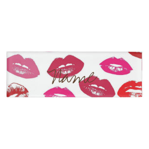 Kissing Red lips Thunder_Cove   Name Tag
