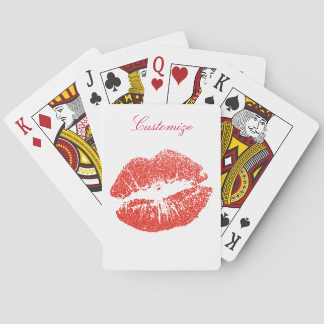 Kissing Red lips Thunder_Cove Playing Cards (Back)