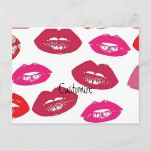 Kissing Red lips Thunder_Cove Postcard
