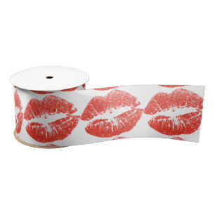 Kissing Red lips Thunder_Cove Satin Ribbon