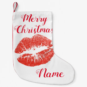 Kissing Red lips Thunder_Cove Small Christmas Stocking