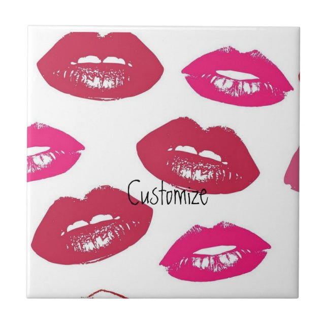 Kissing Red lips Thunder_Cove Tile (Front)