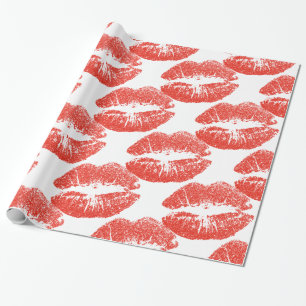 Kissing Red lips Thunder_Cove Wrapping Paper