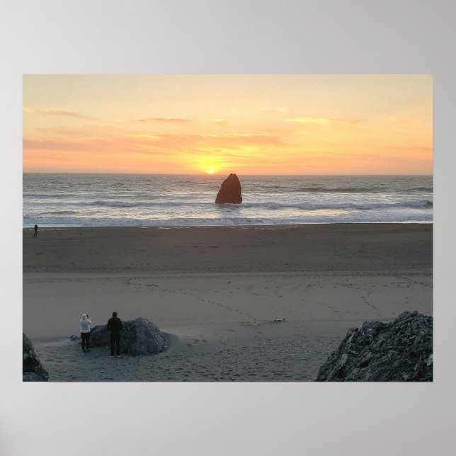 Kissing Rock in Gold Beach Oregon at Sunset Poster (Front)