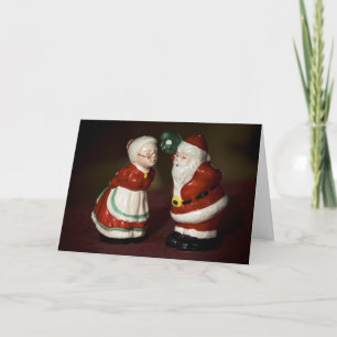 Kissing Santa Holiday Card