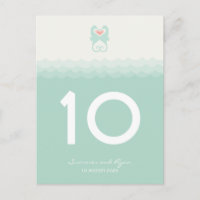 Kissing Seahorses Beach Wedding Table Number